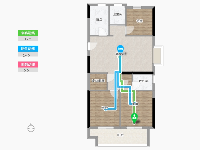 浙江省-宁波市-河山悦府-84.00-户型库-动静线