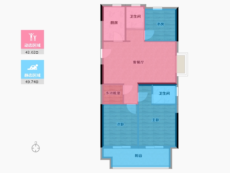 浙江省-宁波市-河山悦府-84.00-户型库-动静分区