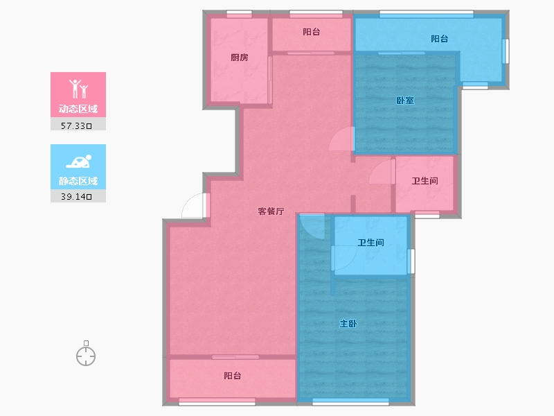 上海-上海市-宜浩佳园-北区-88.96-户型库-动静分区