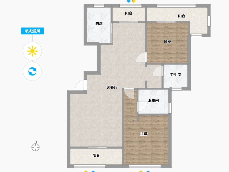 上海-上海市-宜浩佳园-北区-88.96-户型库-采光通风