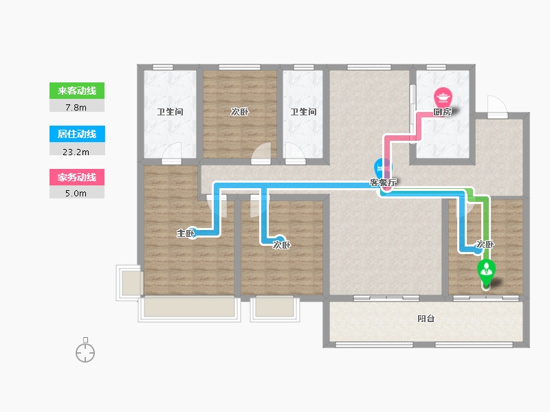 山东省-滨州市-得瑞龙湖国际E2-134.40-户型库-动静线