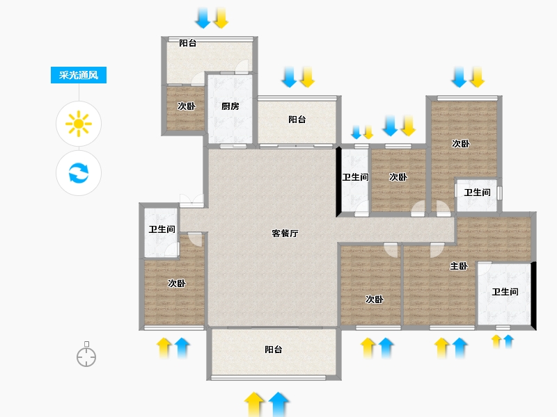 四川省-眉山市-永兴·铂金汇-196.00-户型库-采光通风