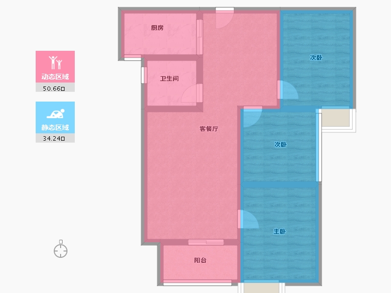 陕西省-西安市-星雨华府-75.00-户型库-动静分区