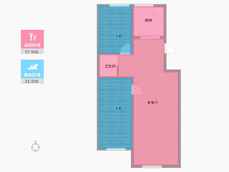 黑龙江省-齐齐哈尔市-翰林尚品-80.00-户型库-动静分区