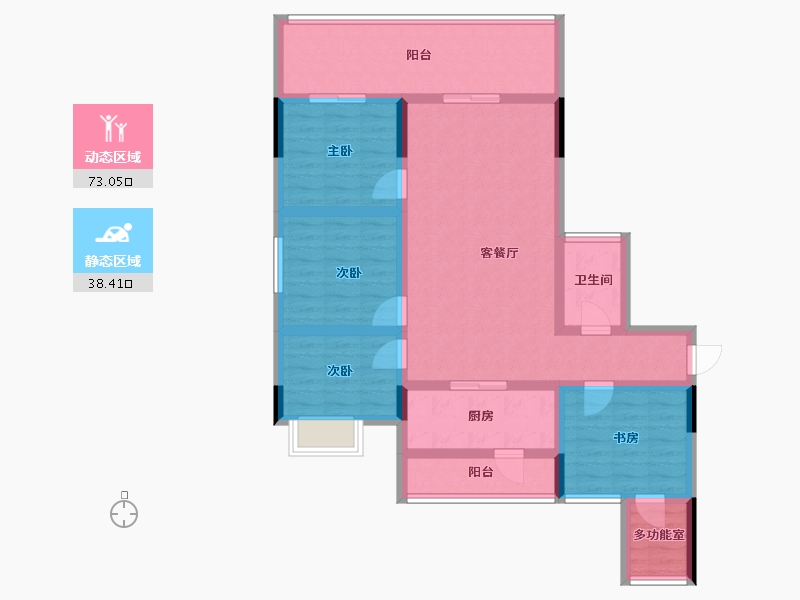 云南省-曲靖市-愿景水岸学府-98.06-户型库-动静分区