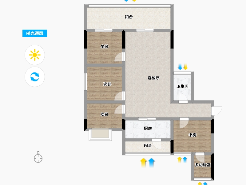 云南省-曲靖市-愿景水岸学府-98.06-户型库-采光通风