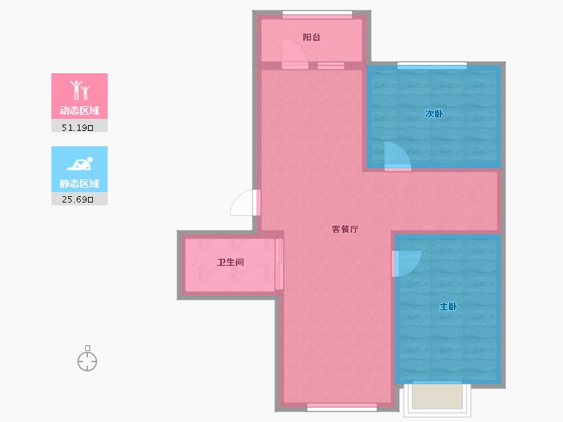 山东省-烟台市-金晖水清木华-68.42-户型库-动静分区