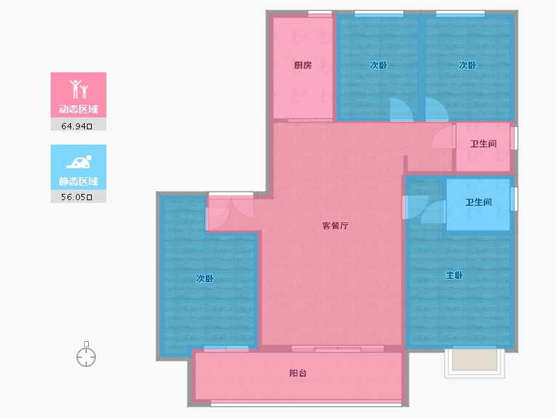 山东省-临沂市-书香里-123.47-户型库-动静分区