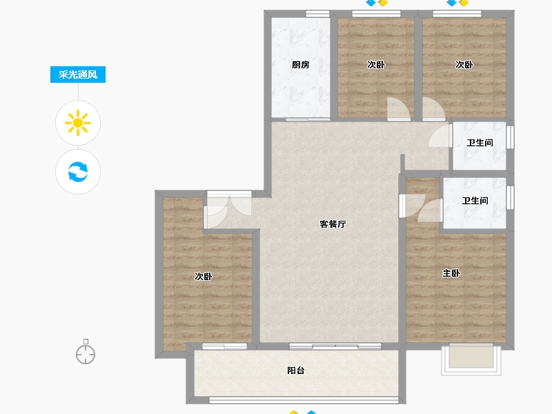 山东省-临沂市-书香里-123.47-户型库-采光通风