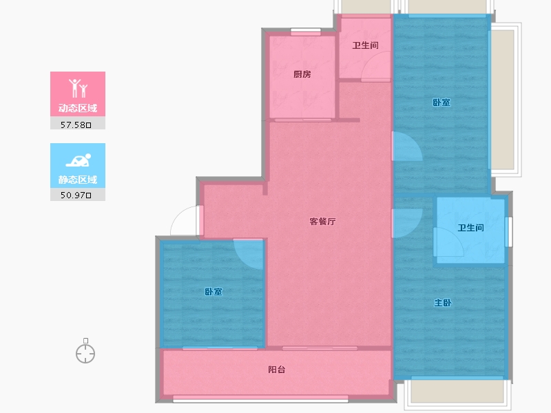 江苏省-南京市-建发缦云-100.00-户型库-动静分区