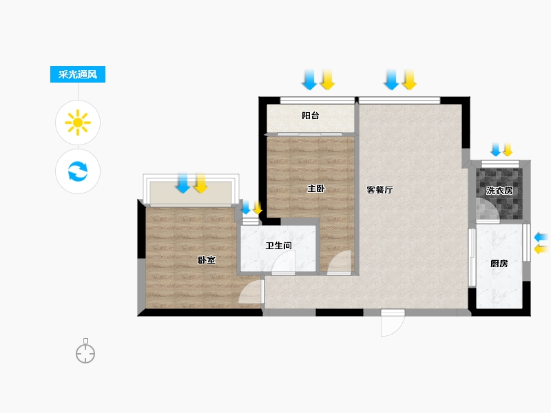 四川省-成都市-天府天玺-63.38-户型库-采光通风