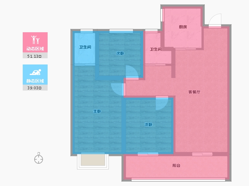 甘肃省-庆阳市-学熙府-79.41-户型库-动静分区