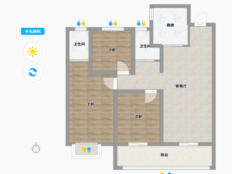 甘肃省-庆阳市-学熙府-79.41-户型库-采光通风