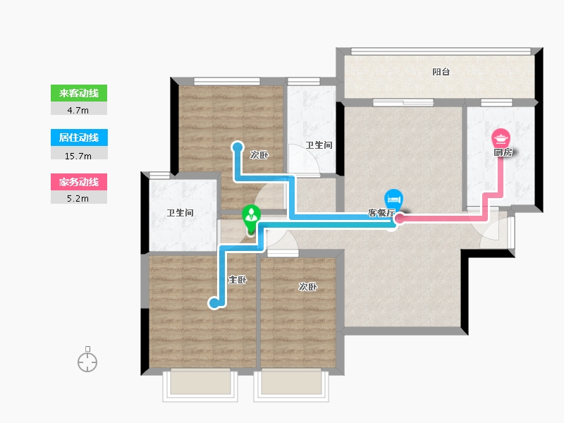 河南省-洛阳市-恒大绿洲-东区-95.20-户型库-动静线