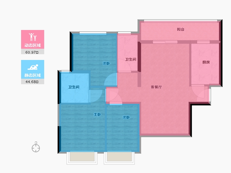 河南省-洛阳市-恒大绿洲-东区-95.20-户型库-动静分区