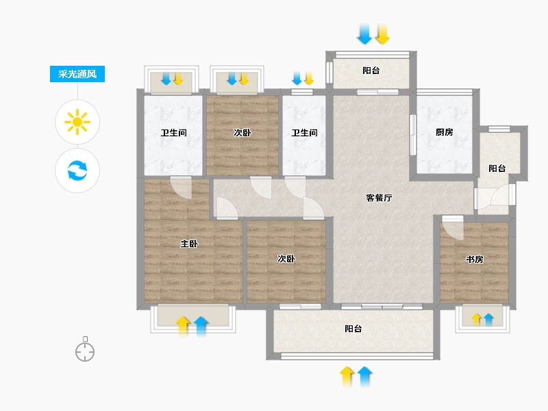 广东省-江门市-融创谭江首府-102.40-户型库-采光通风