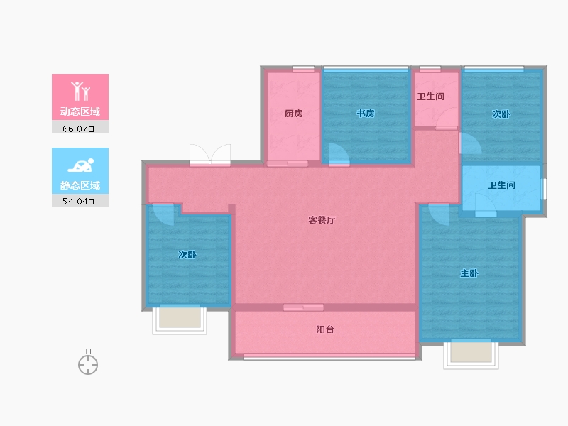 陕西省-西安市-山水华府-108.00-户型库-动静分区