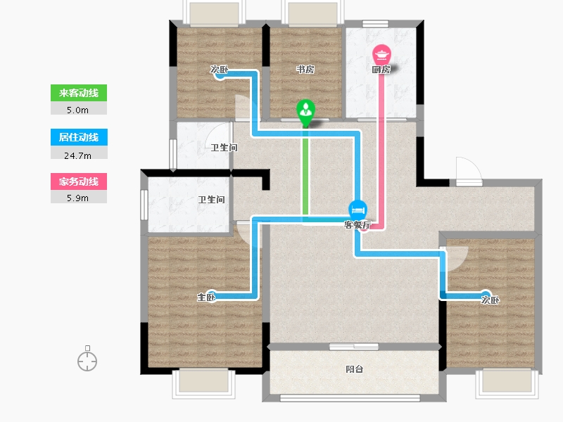 江苏省-苏州市-中建御璟峯-128.00-户型库-动静线