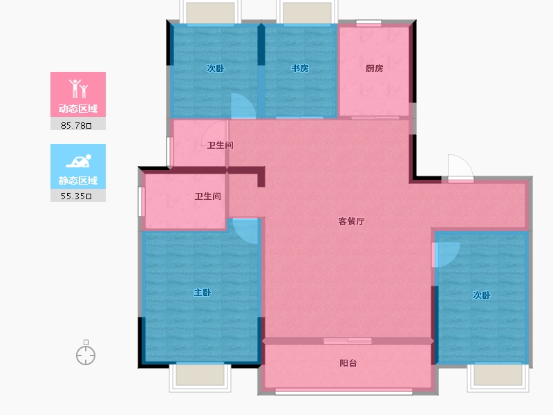 江苏省-苏州市-中建御璟峯-128.00-户型库-动静分区