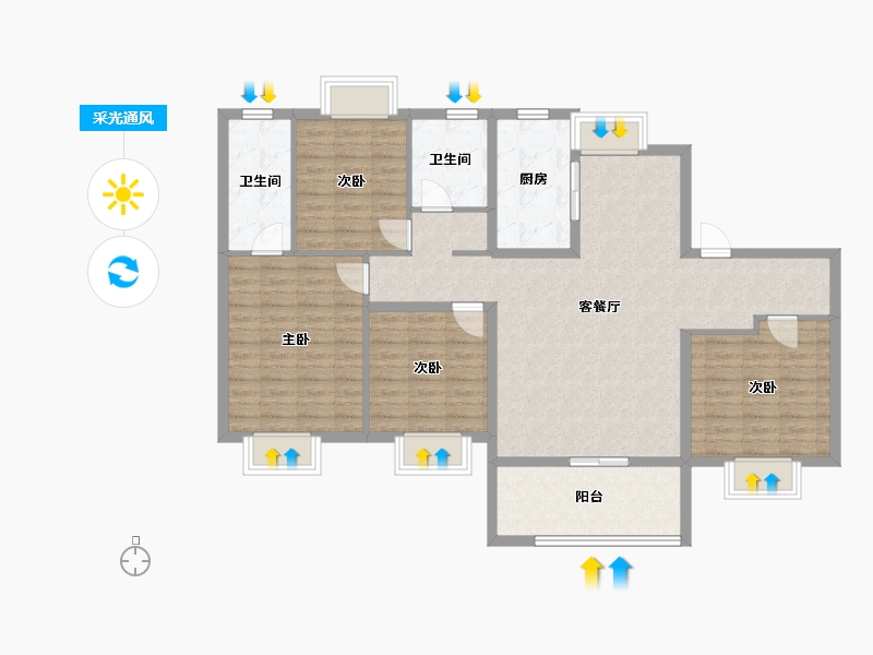 上海-上海市-建发观唐府-115.99-户型库-采光通风