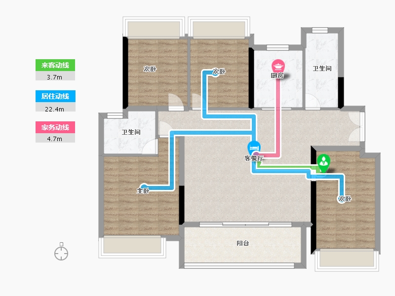 江苏省-苏州市-建发·朗云-114.40-户型库-动静线