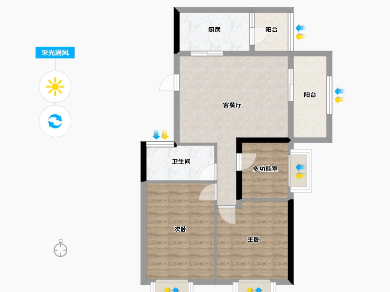 江苏省-镇江市-碧桂园凤凰城-73.59-户型库-采光通风