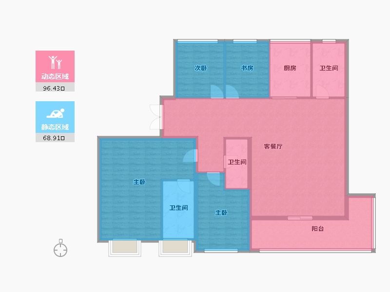 陕西省-西安市-天地源·永安华-150.97-户型库-动静分区