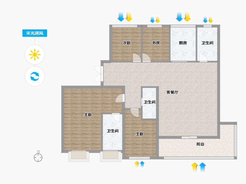 陕西省-西安市-天地源·永安华-150.97-户型库-采光通风