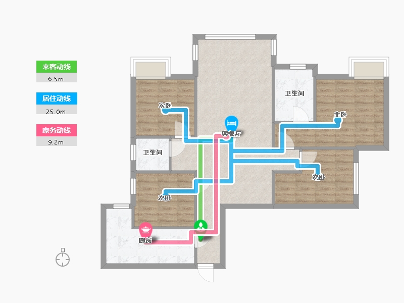 广东省-佛山市-伟业华誉豪庭-107.32-户型库-动静线