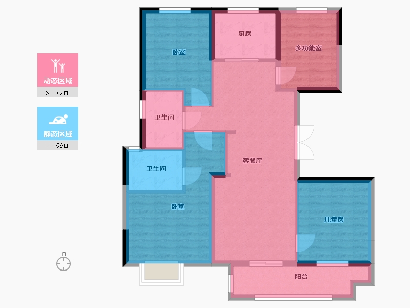 湖北省-武汉市-北辰优+-102.18-户型库-动静分区