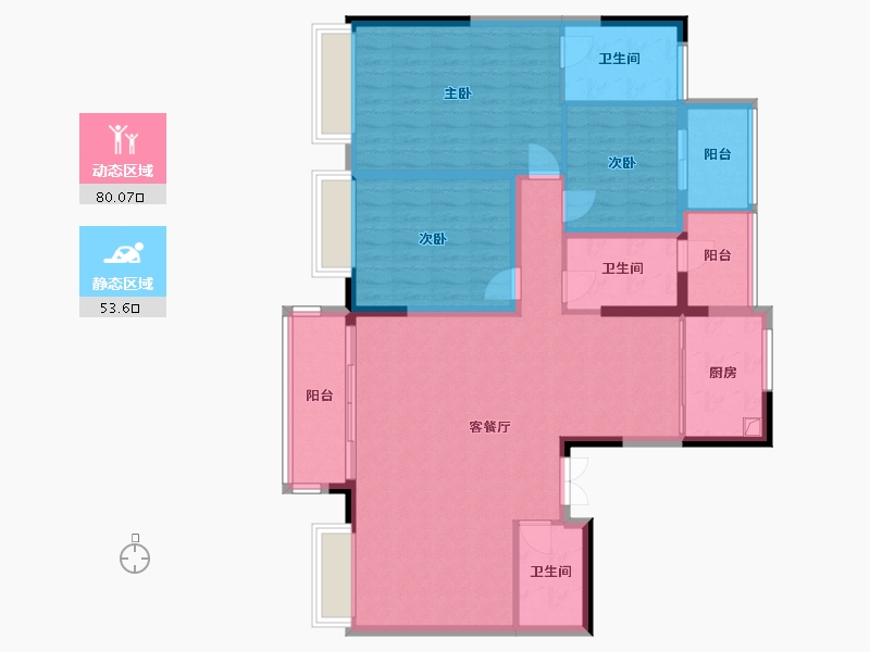 浙江省-金华市-滨江都市外滩-128.00-户型库-动静分区