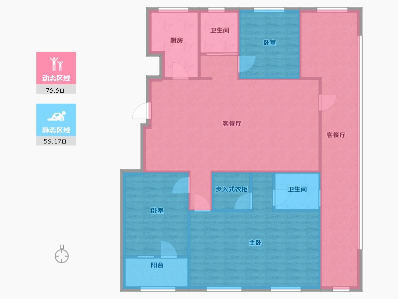 山东省-青岛市-卡地亚祥园-104.58-户型库-动静分区