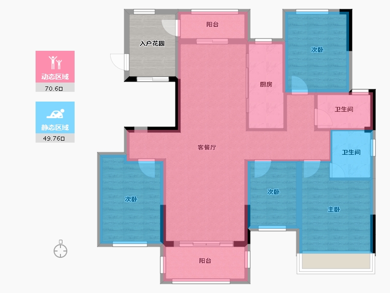 湖南省-衡阳市-华瑞园-129.00-户型库-动静分区