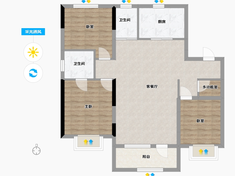 吉林省-四平市-锦唐-96.80-户型库-采光通风