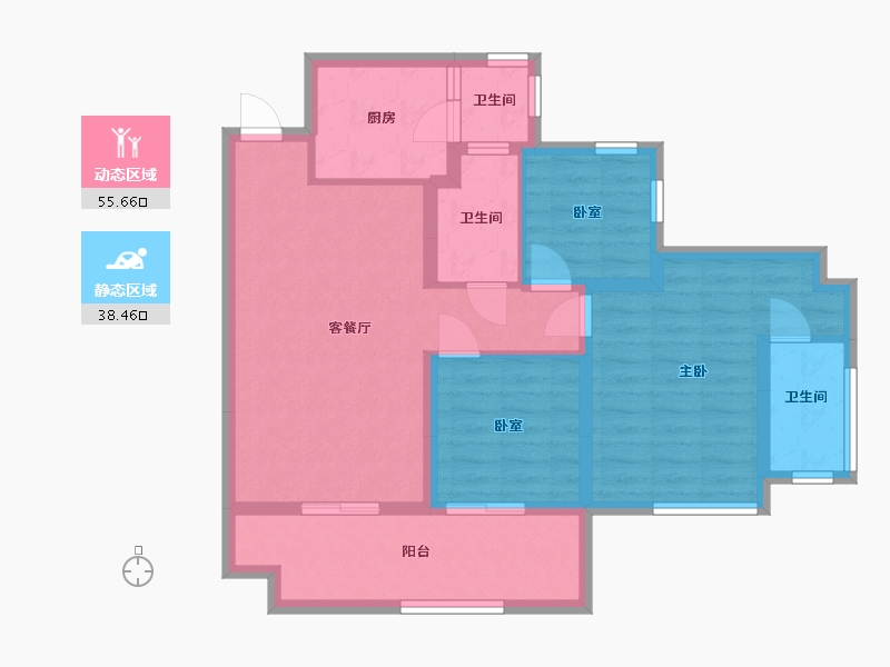 四川省-宜宾市-邦泰樾府-71.20-户型库-动静分区