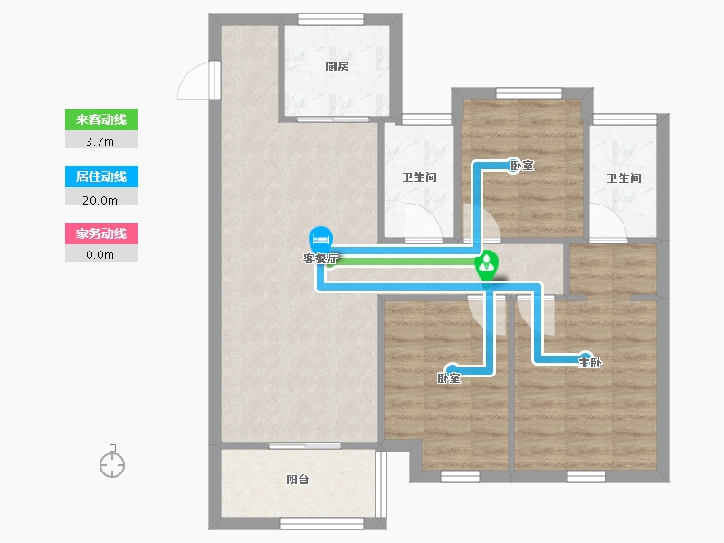 江苏省-徐州市-珑湾花苑一期-74.50-户型库-动静线