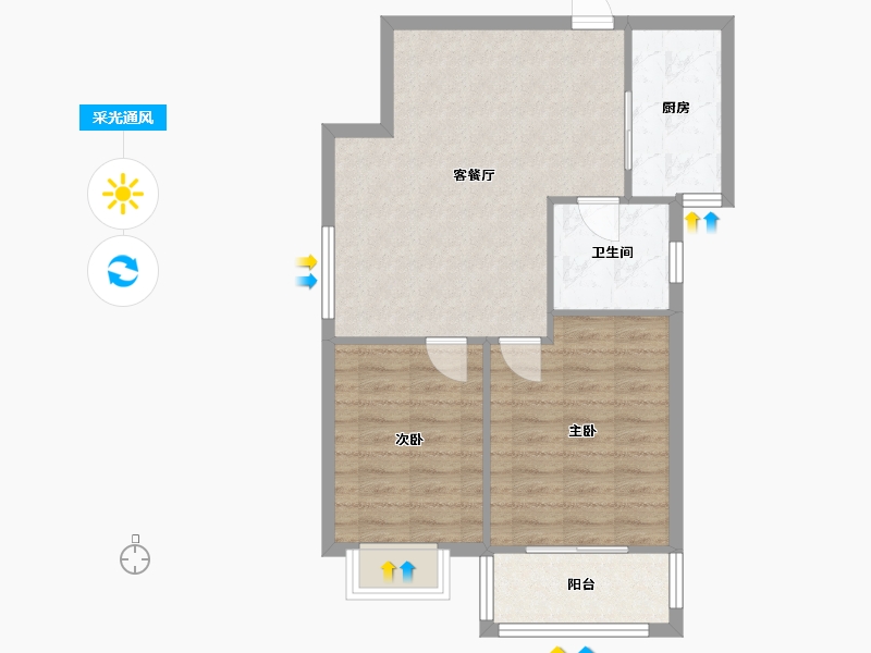 江苏省-苏州市-翰林缘花园-北区-66.11-户型库-采光通风