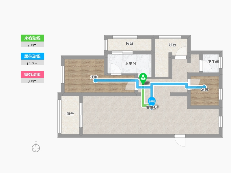 浙江省-嘉兴市-枫南新村-104.00-户型库-动静线