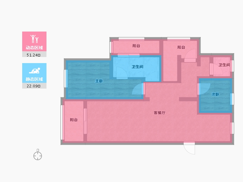 浙江省-嘉兴市-枫南新村-104.00-户型库-动静分区