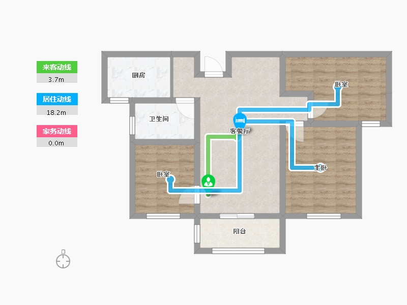 山西省-晋城市-五三小区-86.70-户型库-动静线