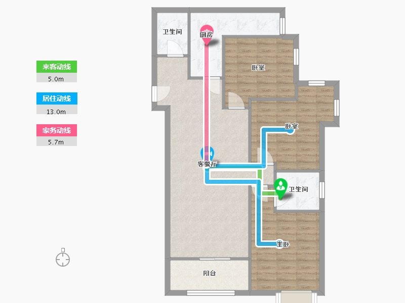 陕西省-西安市-华城泊郡-85.96-户型库-动静线