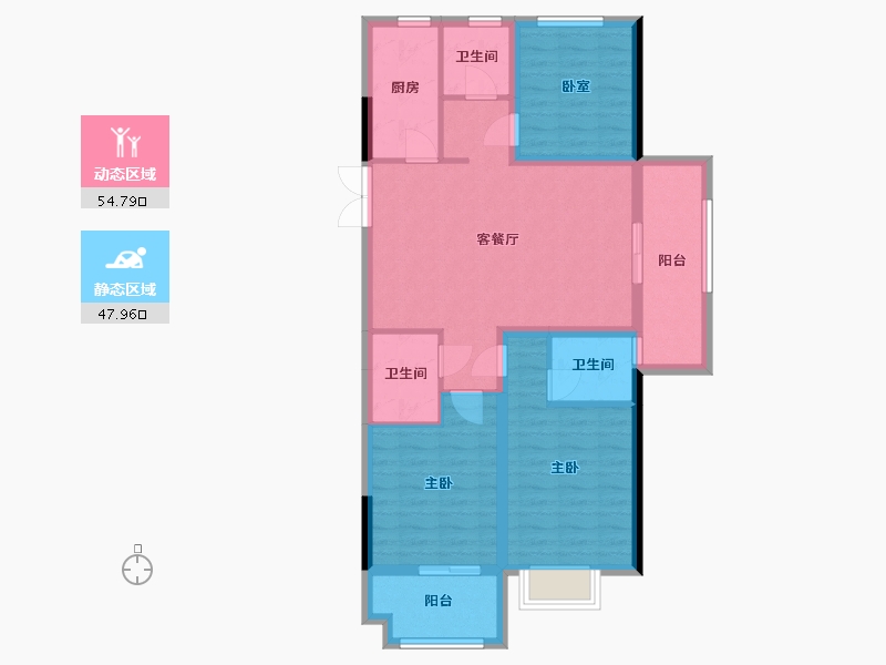 陕西省-延安市-明发延安之星-91.44-户型库-动静分区