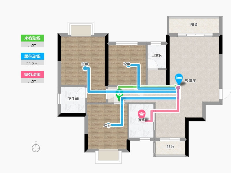 广西壮族自治区-北海市-国际新城-92.80-户型库-动静线