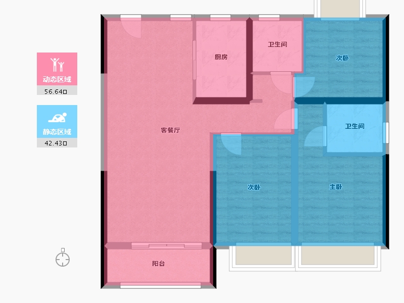 陕西省-安康市-开亮高新崇德苑小区-103.20-户型库-动静分区