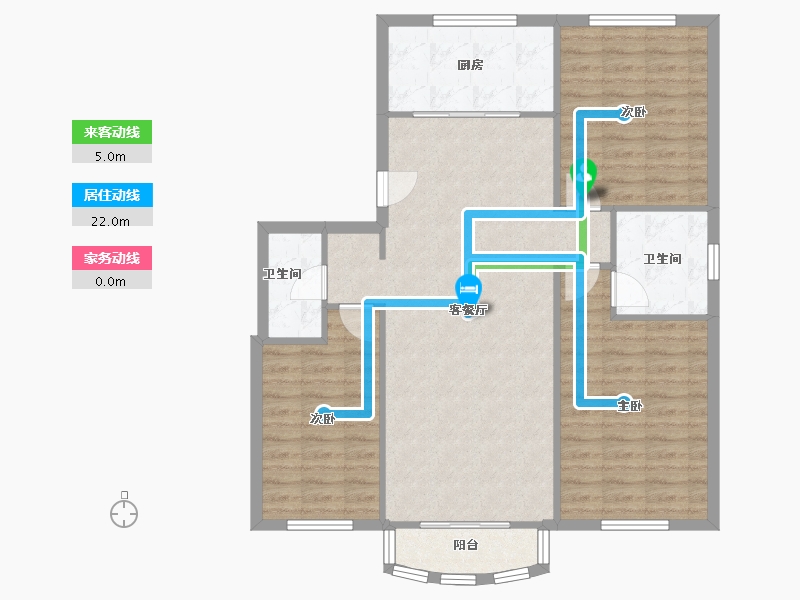 河北省-石家庄市-银都花园-103.98-户型库-动静线