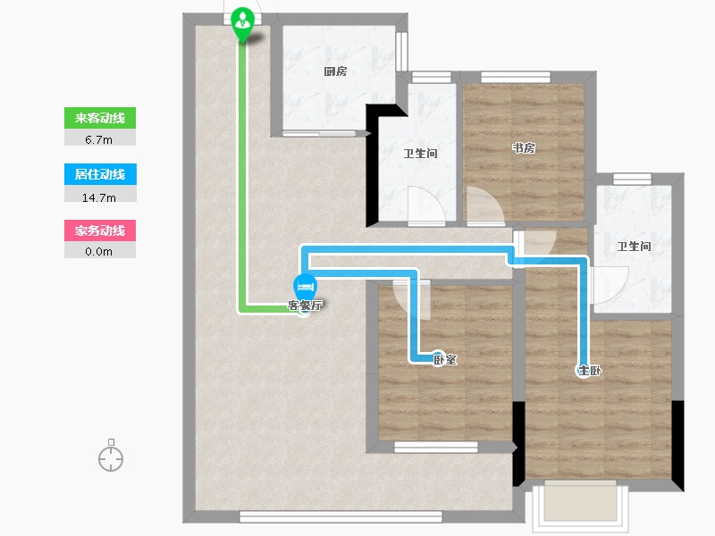 浙江省-嘉兴市-绿城·锦玉园-80.65-户型库-动静线