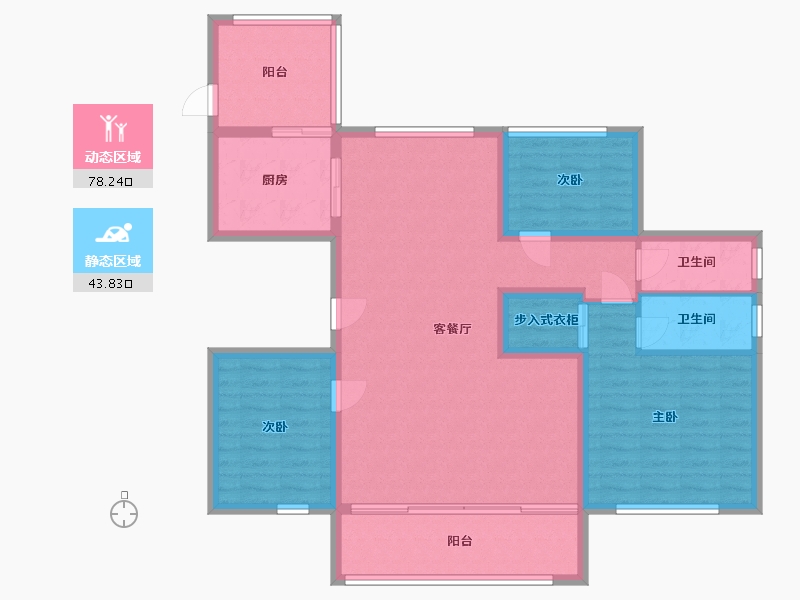 浙江省-金华市-新联公寓-110.00-户型库-动静分区