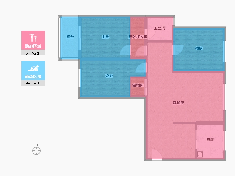 河北省-石家庄市-常山社区-96.00-户型库-动静分区