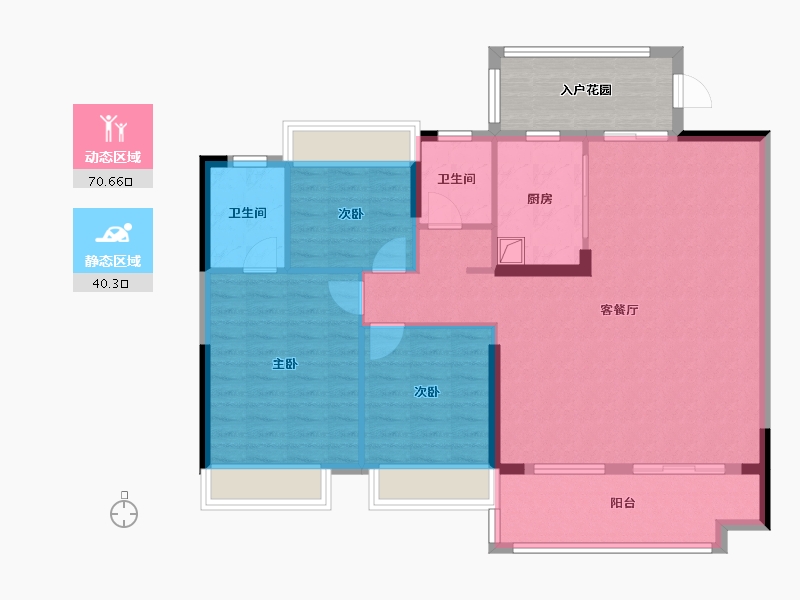 湖北省-潜江市-潜江当代满庭春-108.00-户型库-动静分区