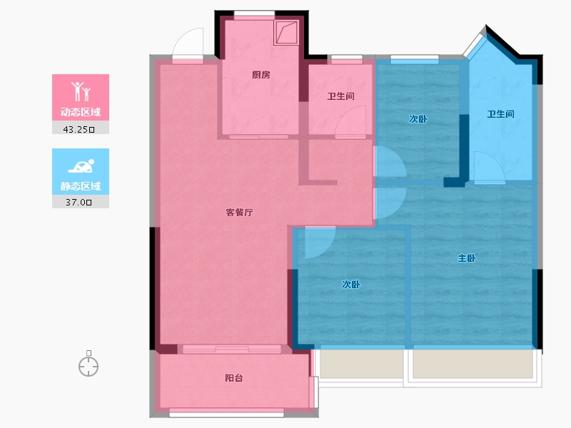 江苏省-南京市-美都·星屿熹-71.04-户型库-动静分区